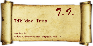 Tódor Irma névjegykártya