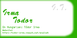 irma todor business card